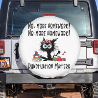 Black Cat English Teacher Gift Spare Tire Cover No More Homework Punctuation Matters Grammar Humor
