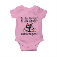 Black Cat English Teacher Gift Baby Onesie No More Homework Punctuation Matters Grammar Humor