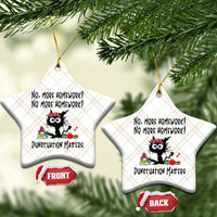 Black Cat English Teacher Gift Ceramic Ornament No More Homework Punctuation Matters Grammar Humor