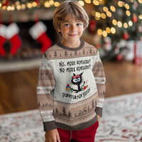 Black Cat English Teacher Gift Ugly Christmas Sweater No More Homework Punctuation Matters Grammar Humor