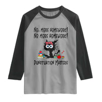 Black Cat English Teacher Gift Raglan Shirt No More Homework Punctuation Matters Grammar Humor