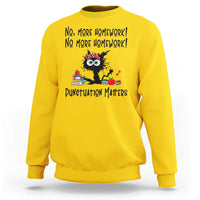 Black Cat English Teacher Gift Sweatshirt No More Homework Punctuation Matters Grammar Humor