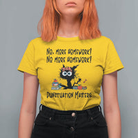 Black Cat English Teacher Gift T Shirt For Women No More Homework Punctuation Matters Grammar Humor