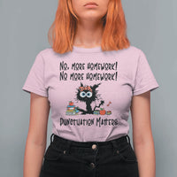 Black Cat English Teacher Gift T Shirt For Women No More Homework Punctuation Matters Grammar Humor