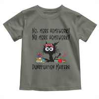 Black Cat English Teacher Gift Toddler T Shirt No More Homework Punctuation Matters Grammar Humor