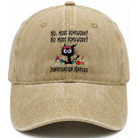 Black Cat English Teacher Gift Washed Cotton Baseball Cap No More Homework Punctuation Matters Grammar Humor