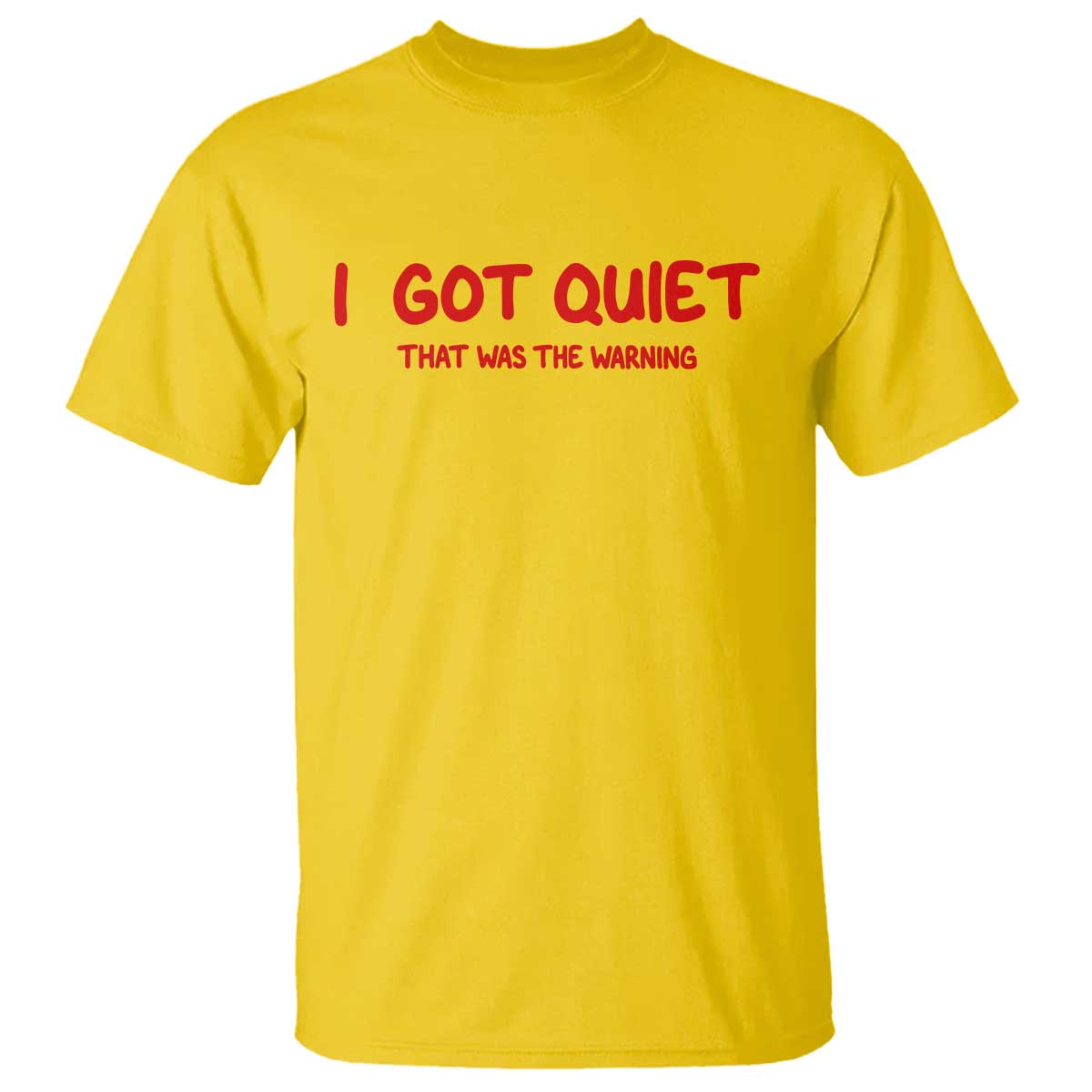 Sarcastic Mood Humor T Shirt I Got Quiet That Was The Warning