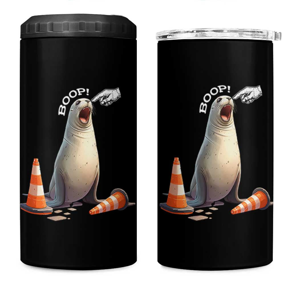Funny Neil The Seal Boop 4 in 1 Can Cooler Tumbler Viral Cute Seal Lover Gift