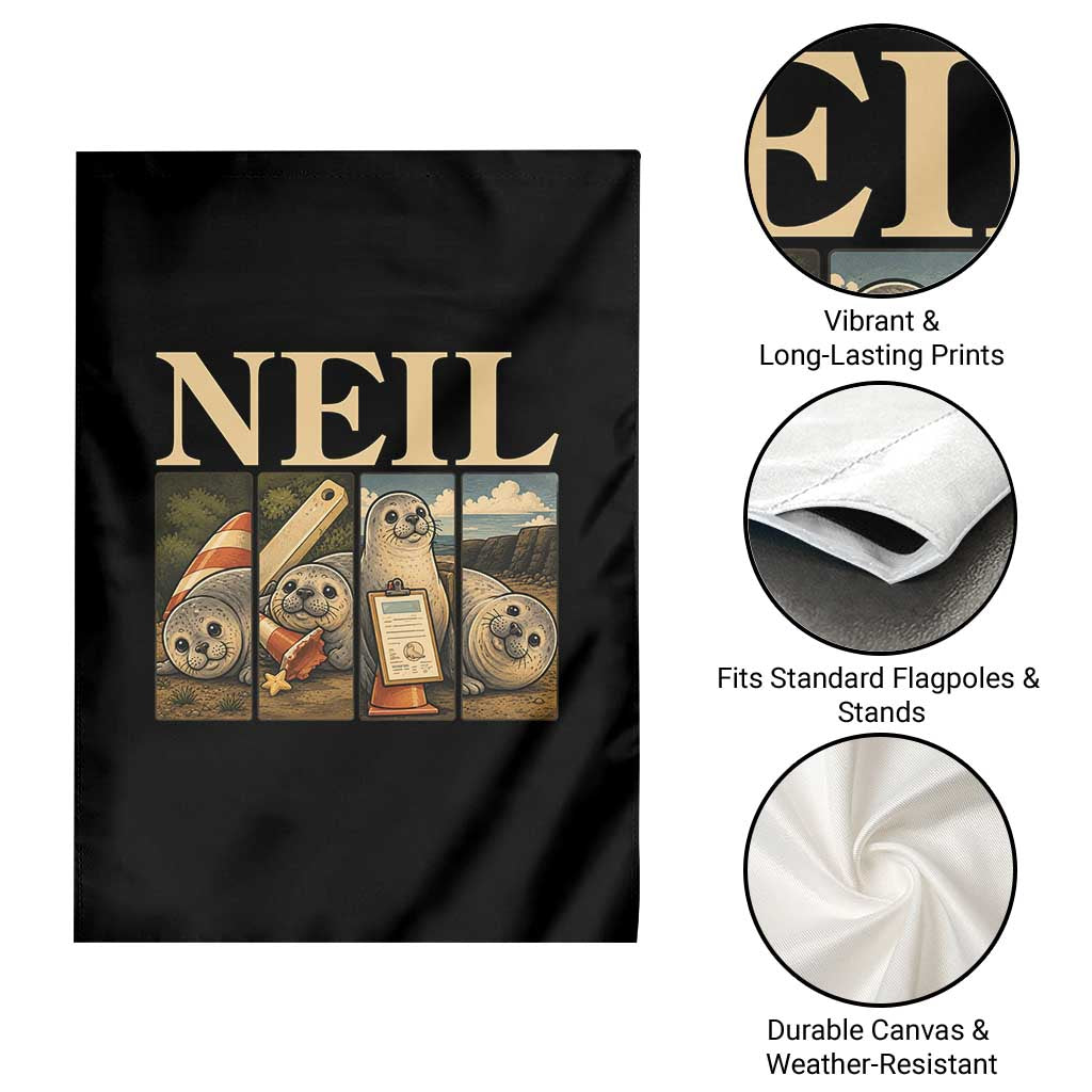 Funny Neil The Seal Garden Flag Viral Ocean Animal Meme Graphic
