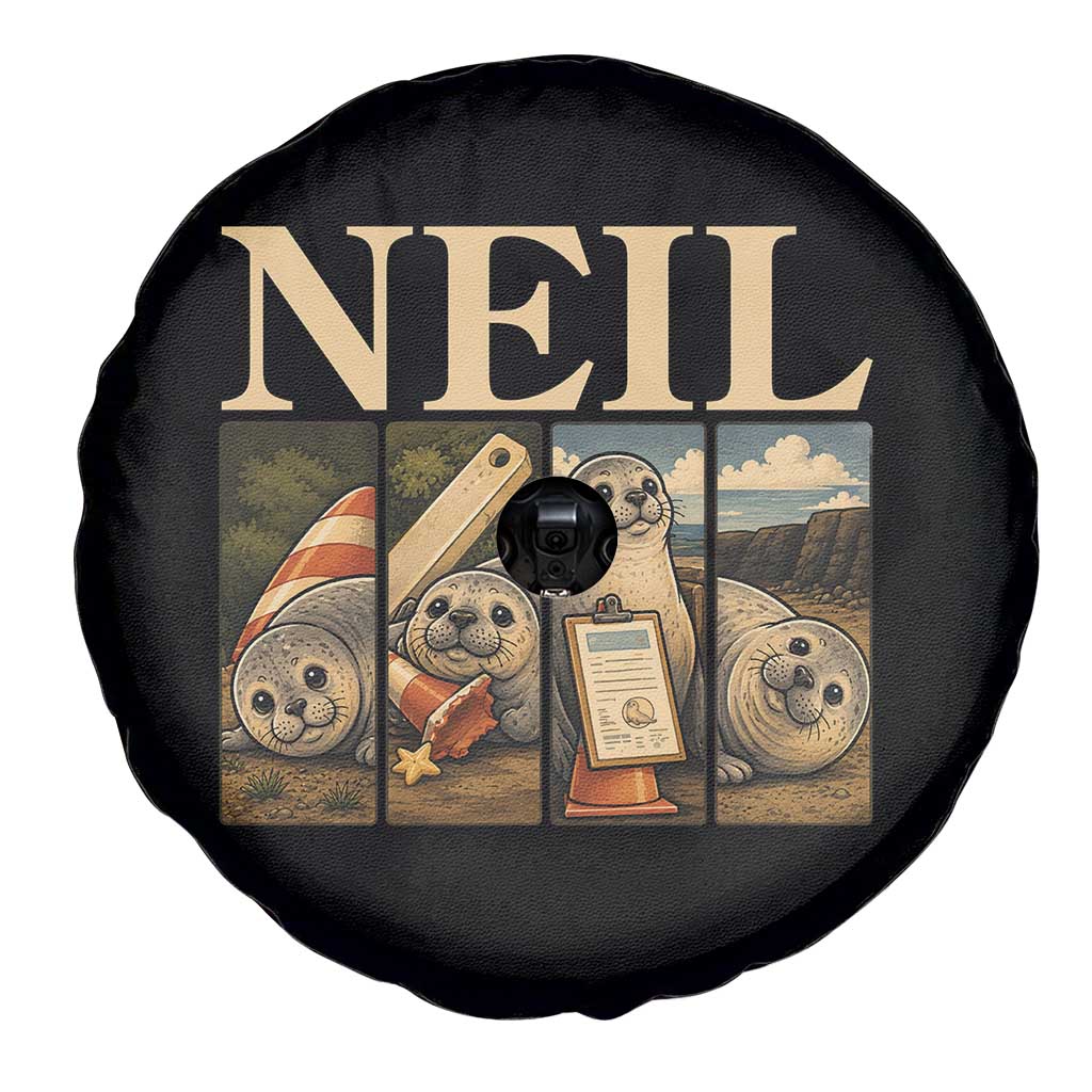 Funny Neil The Seal Spare Tire Cover Viral Ocean Animal Meme Graphic