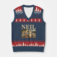 Funny Neil The Seal V-Neck Knit Sweater Vest Viral Ocean Animal Meme Graphic