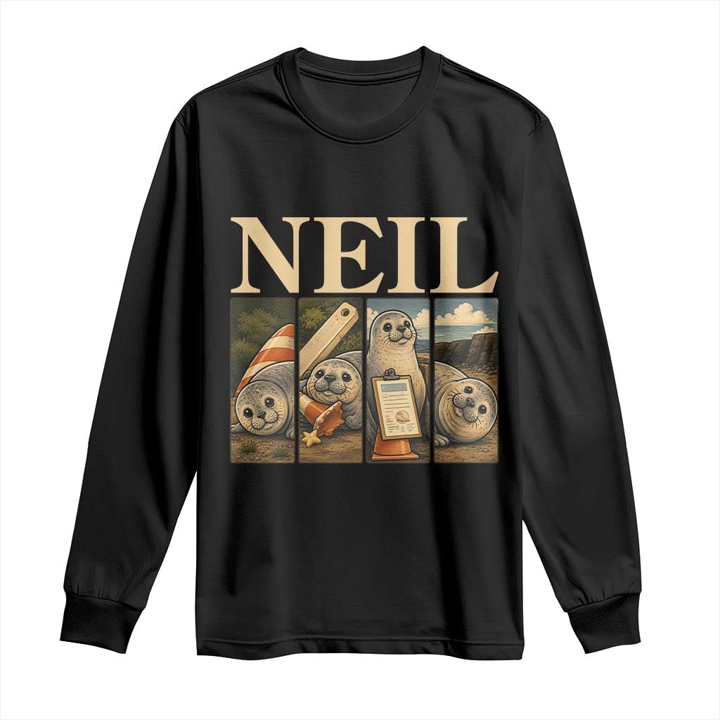 Funny Neil The Seal Long Sleeve Shirt Viral Ocean Animal Meme Graphic