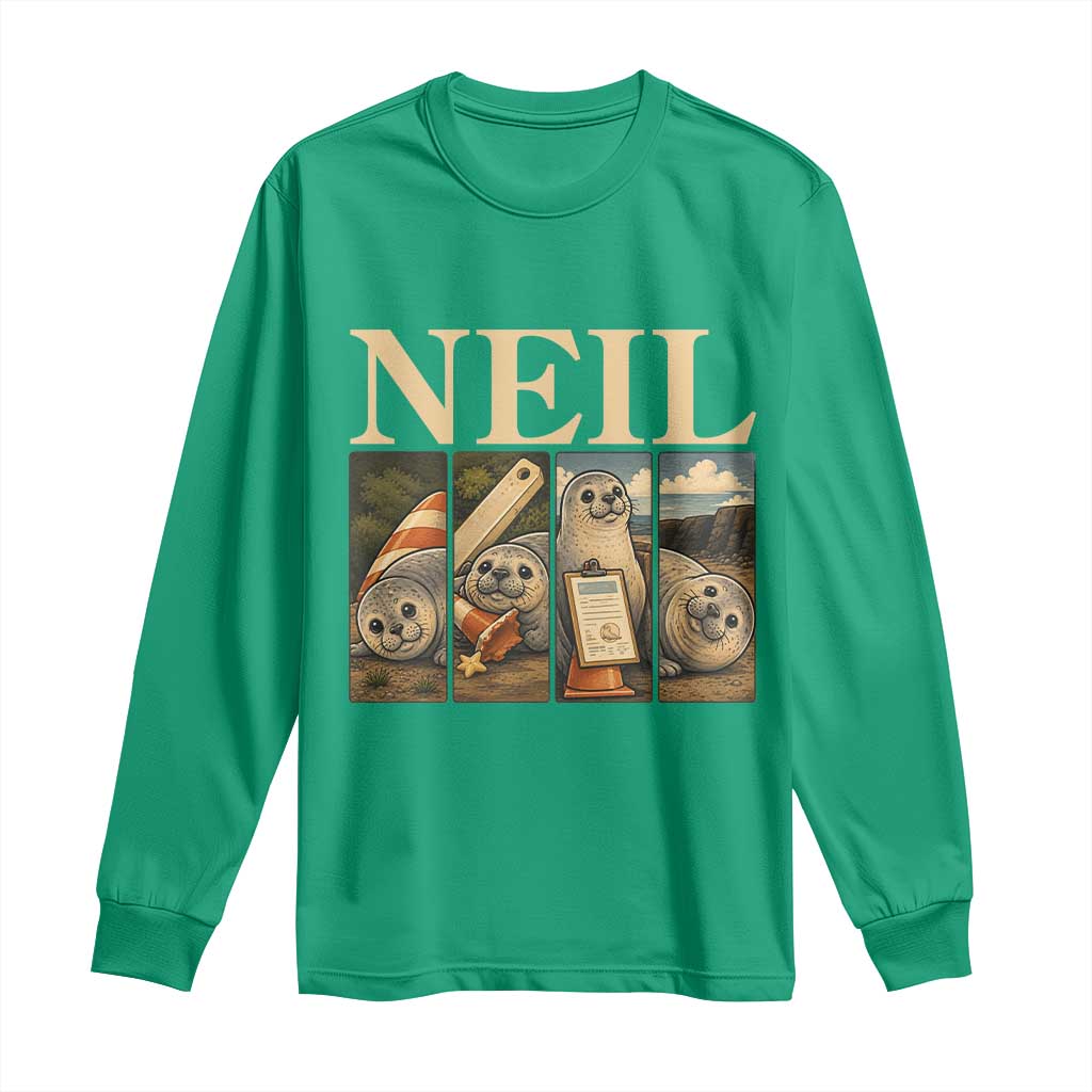 Funny Neil The Seal Long Sleeve Shirt Viral Ocean Animal Meme Graphic