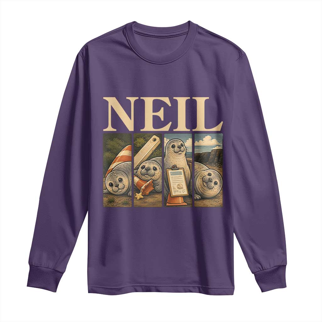 Funny Neil The Seal Long Sleeve Shirt Viral Ocean Animal Meme Graphic