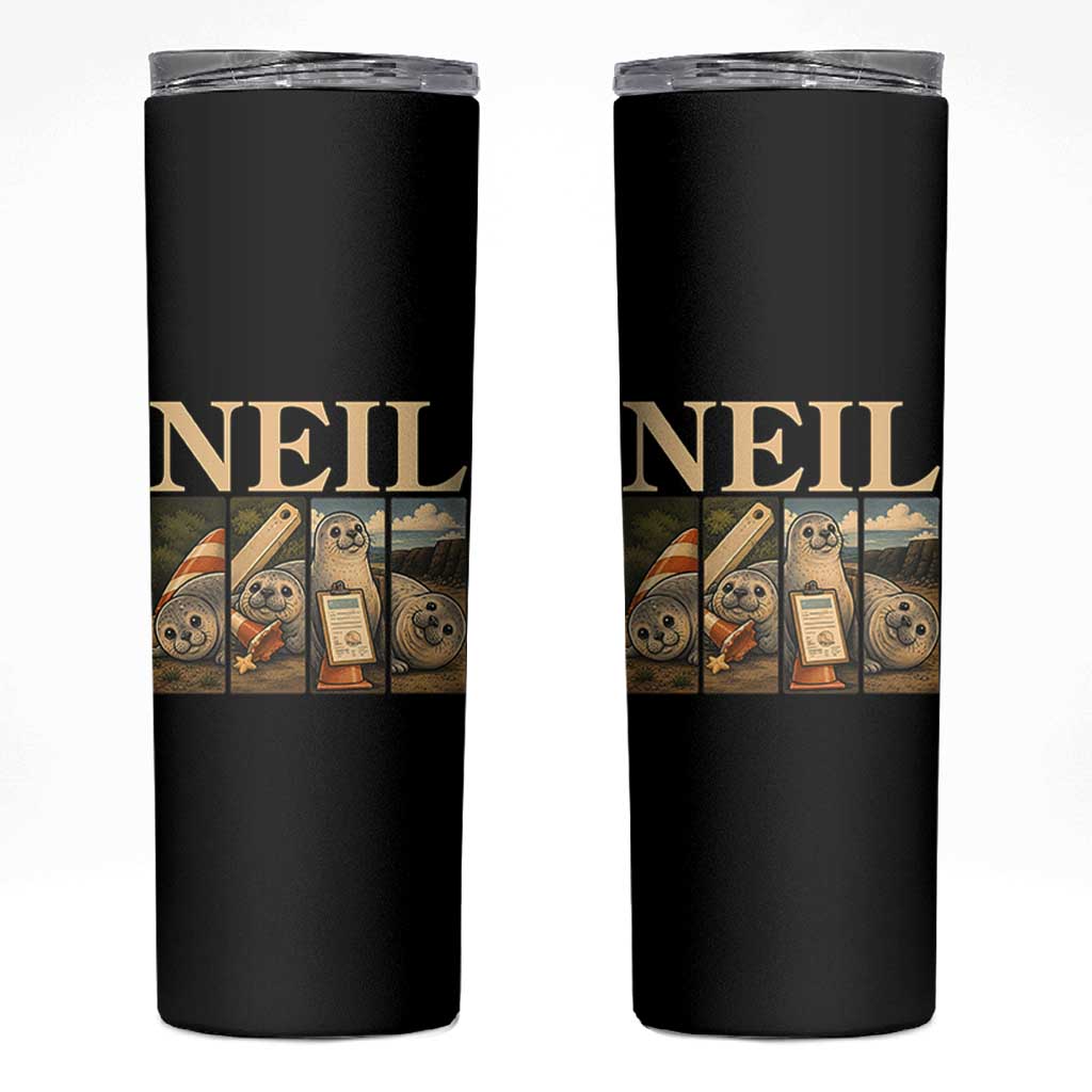 Funny Neil The Seal Skinny Tumbler Viral Ocean Animal Meme Graphic