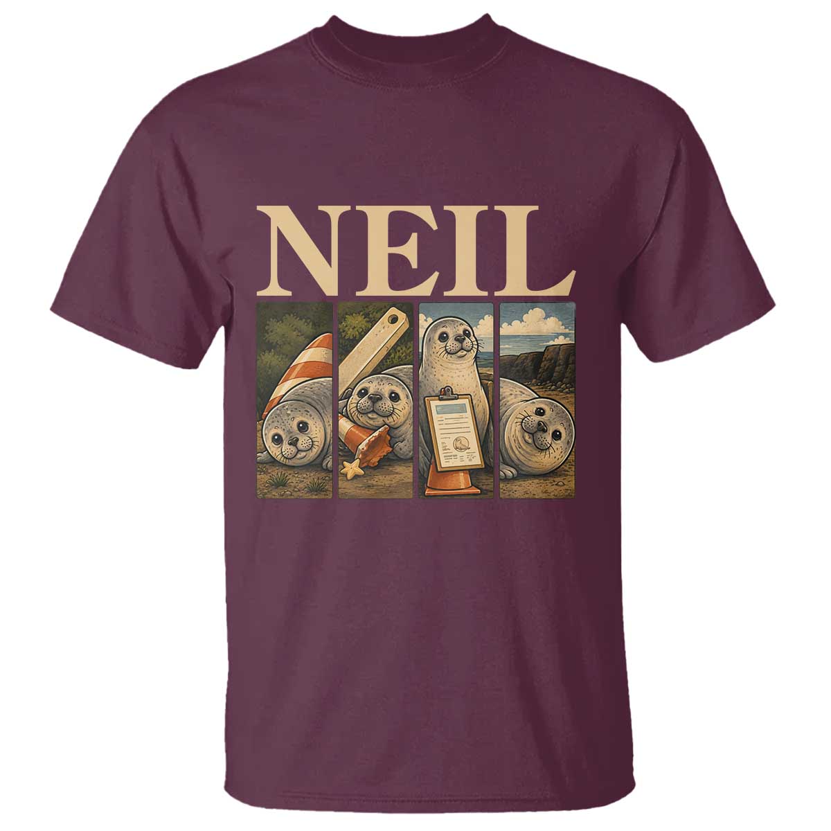 Funny Neil The Seal T Shirt Viral Ocean Animal Meme Graphic