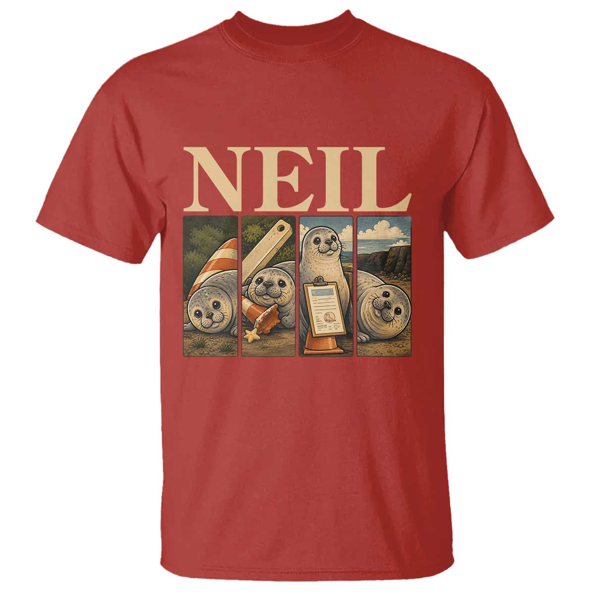 Funny Neil The Seal T Shirt Viral Ocean Animal Meme Graphic