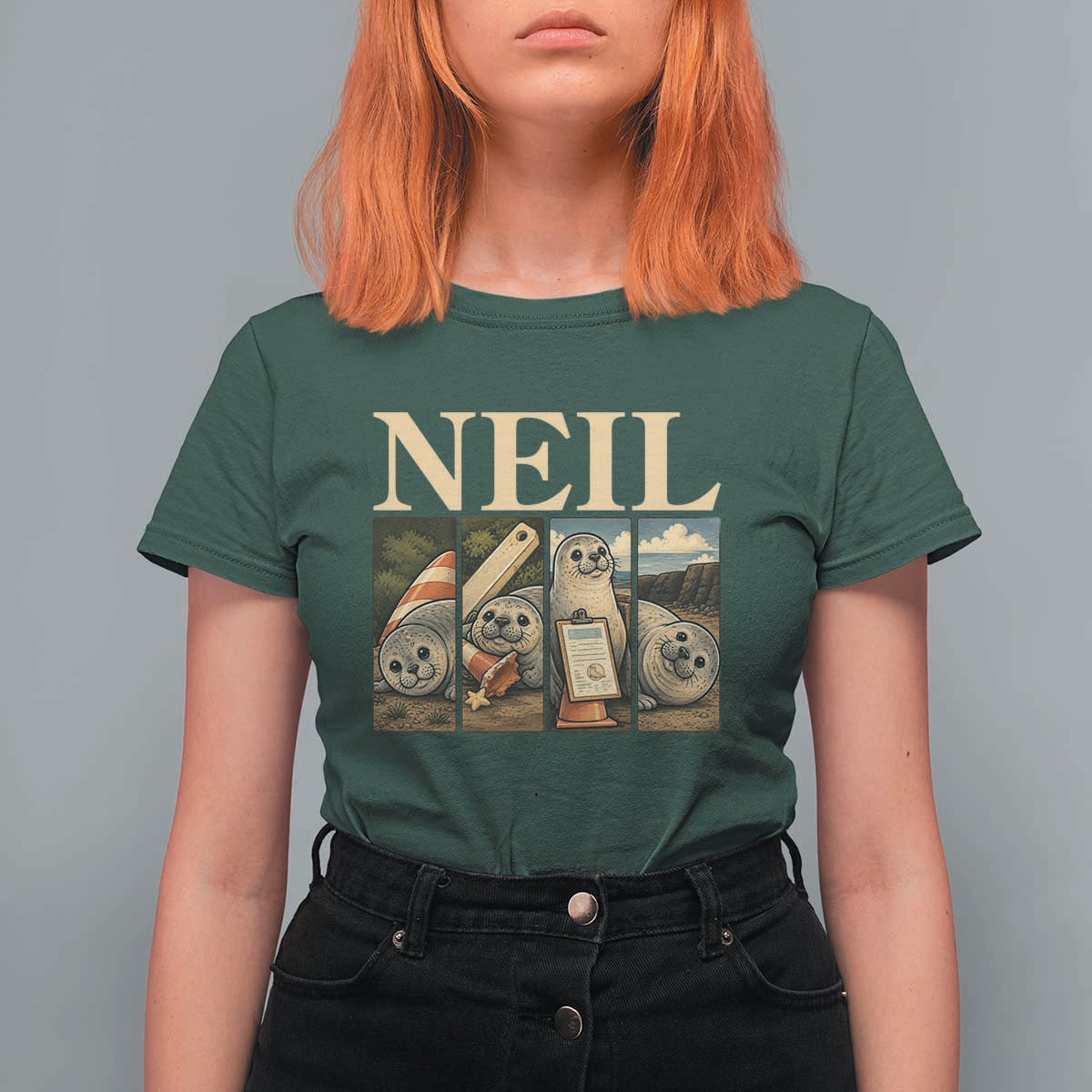 Funny Neil The Seal T Shirt For Women Viral Ocean Animal Meme Graphic