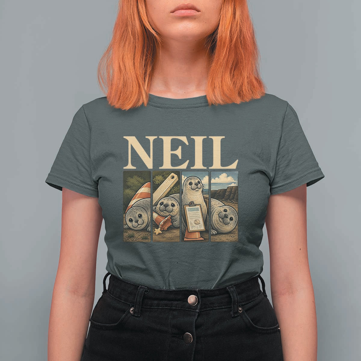 Funny Neil The Seal T Shirt For Women Viral Ocean Animal Meme Graphic