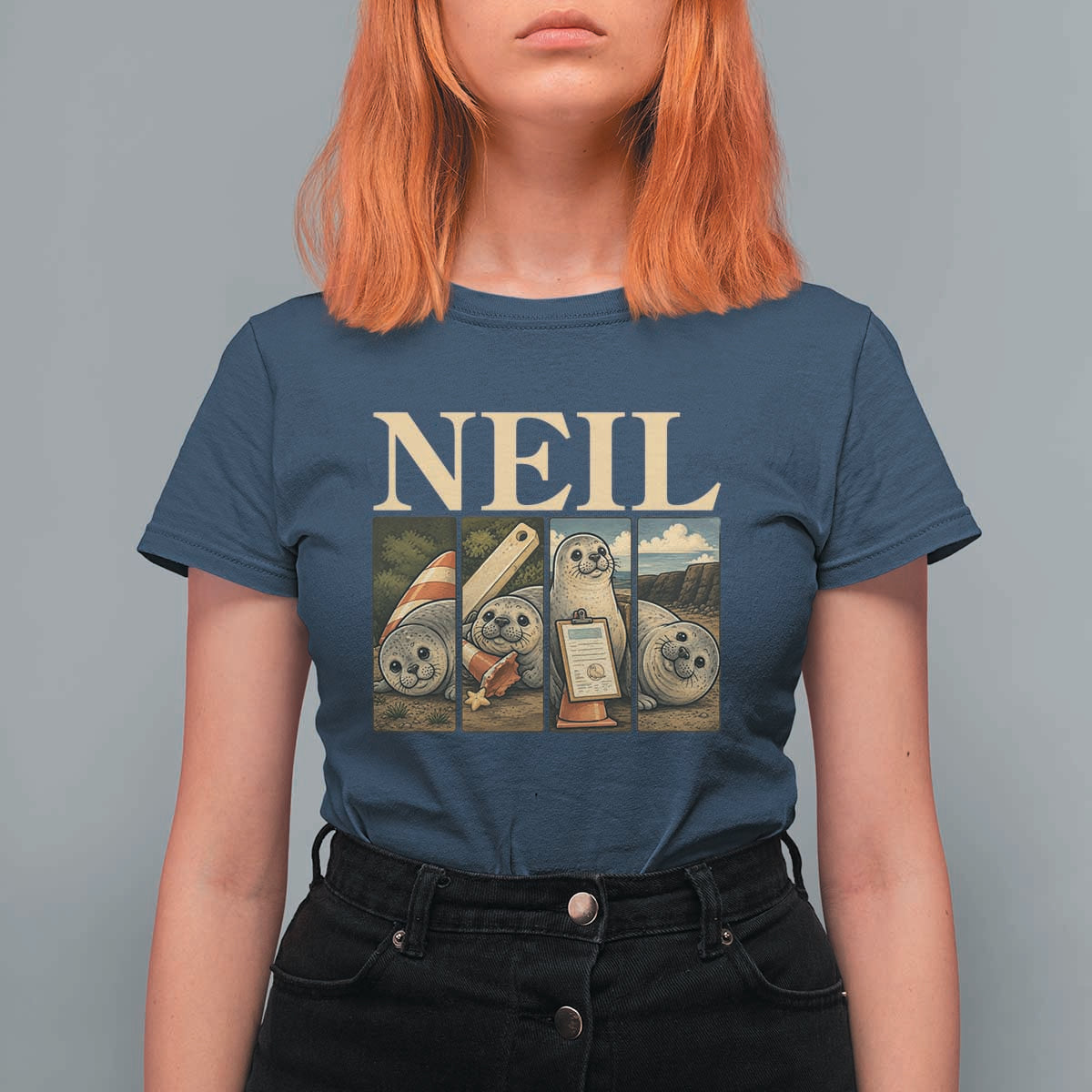 Funny Neil The Seal T Shirt For Women Viral Ocean Animal Meme Graphic