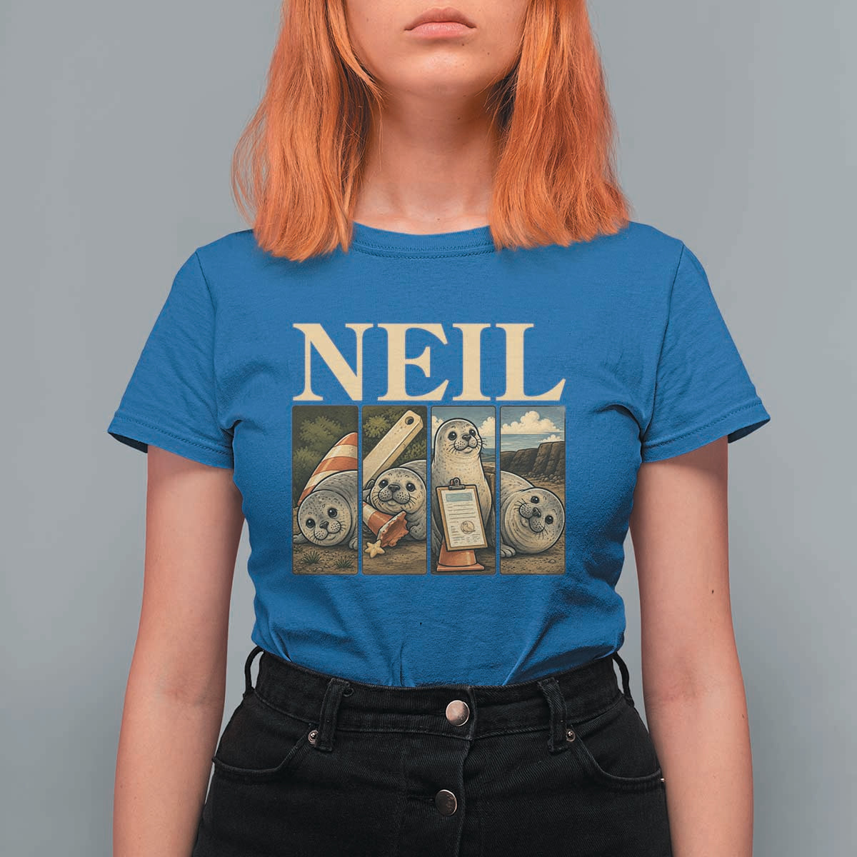 Funny Neil The Seal T Shirt For Women Viral Ocean Animal Meme Graphic