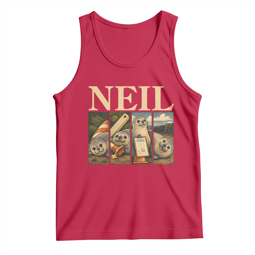Funny Neil The Seal Tank Top Viral Ocean Animal Meme Graphic