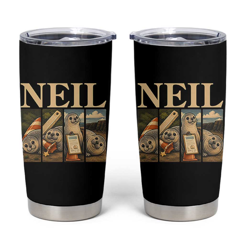 Funny Neil The Seal Tumbler Cup Viral Ocean Animal Meme Graphic