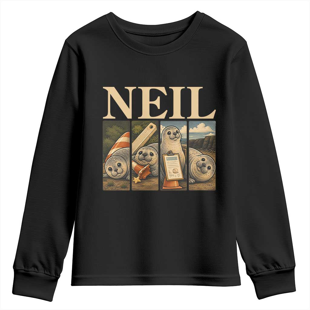 Funny Neil The Seal Youth Sweatshirt Viral Ocean Animal Meme Graphic