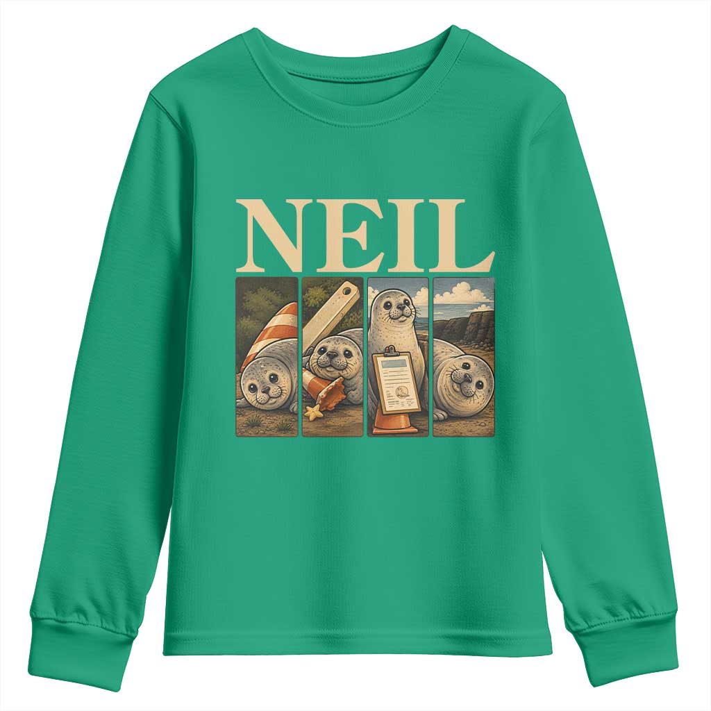 Funny Neil The Seal Youth Sweatshirt Viral Ocean Animal Meme Graphic