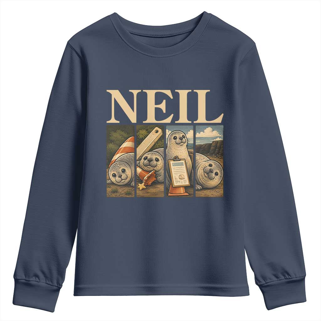 Funny Neil The Seal Youth Sweatshirt Viral Ocean Animal Meme Graphic