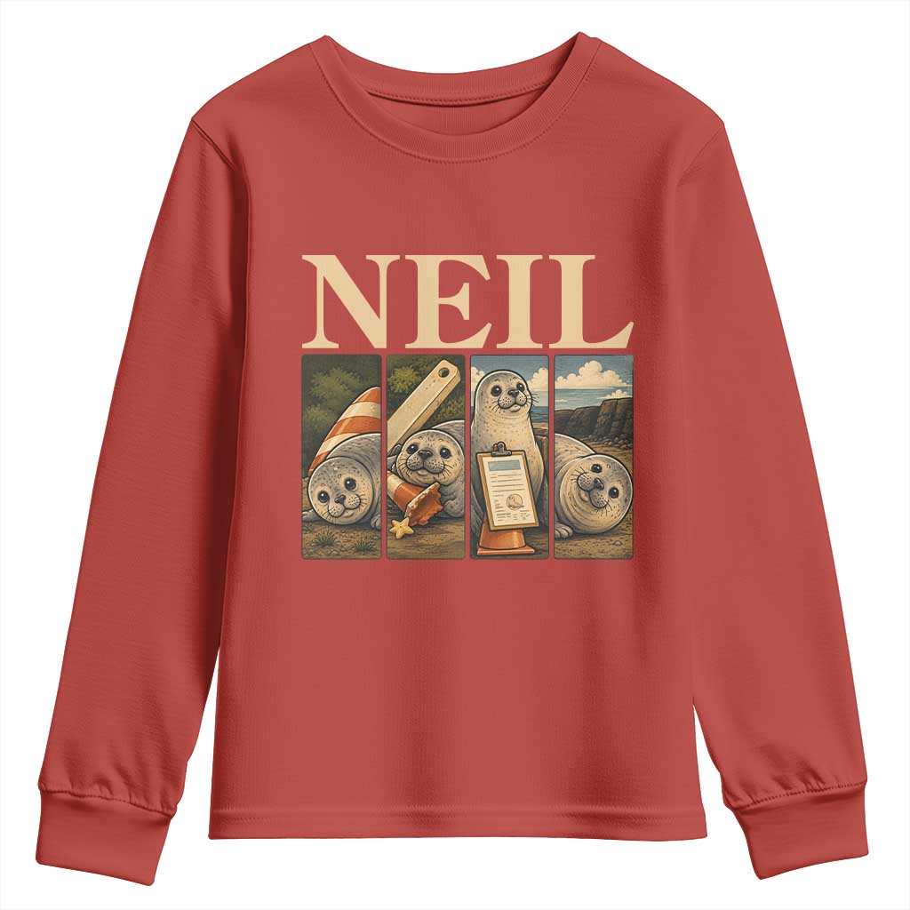 Funny Neil The Seal Youth Sweatshirt Viral Ocean Animal Meme Graphic