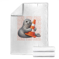 Neil The Seal Groovy Throw Blanket Retro Vintage Cute Seal Lover Graphic