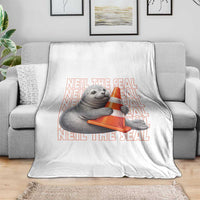 Neil The Seal Groovy Throw Blanket Retro Vintage Cute Seal Lover Graphic