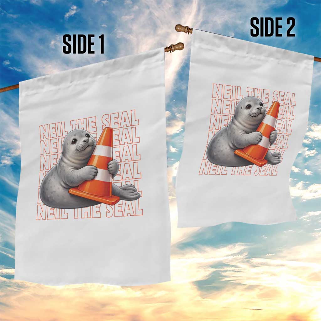 Neil The Seal Groovy Garden Flag Retro Vintage Cute Seal Lover Graphic