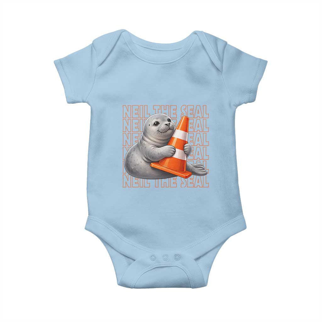 Neil The Seal Groovy Baby Onesie Retro Vintage Cute Seal Lover Graphic