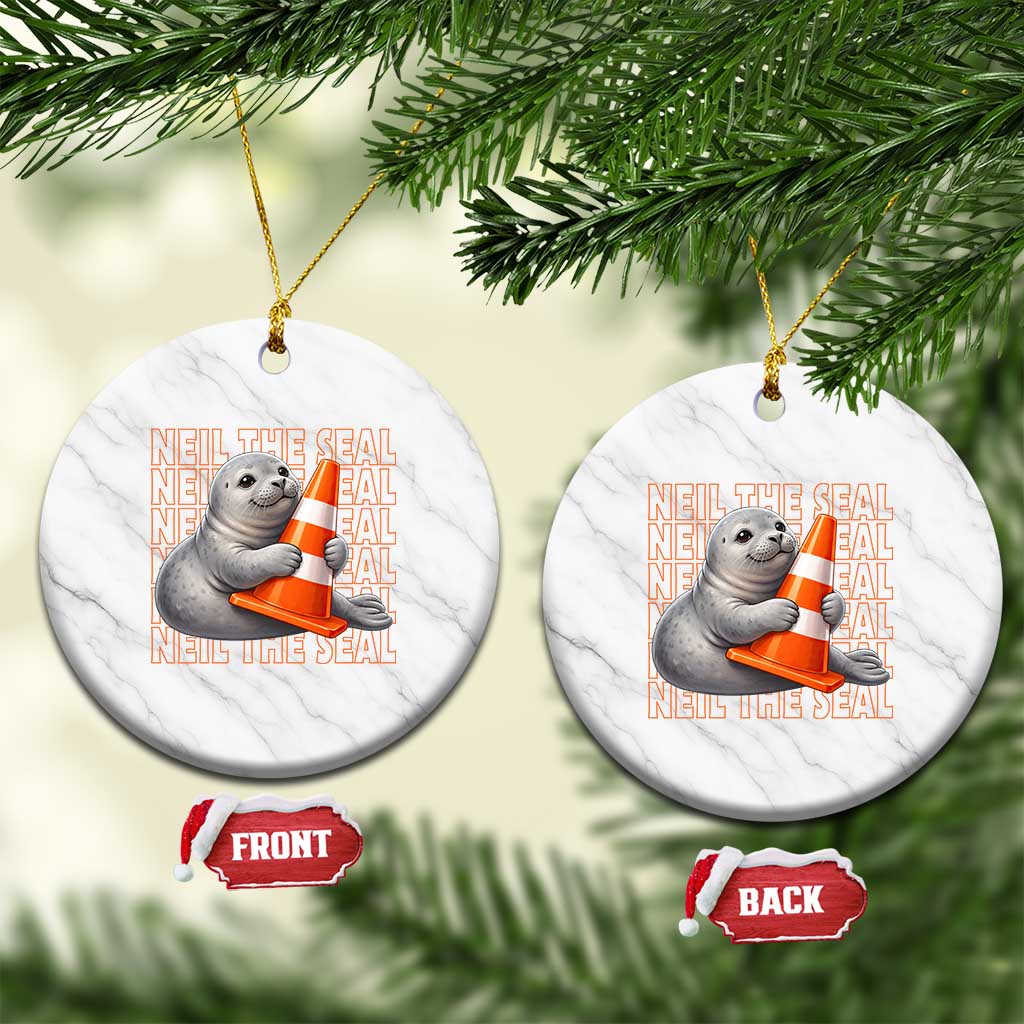 Neil The Seal Groovy Ceramic Ornament Retro Vintage Cute Seal Lover Graphic