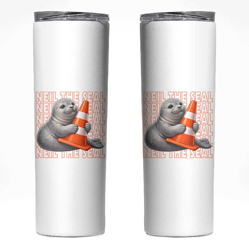Neil The Seal Groovy Skinny Tumbler Retro Vintage Cute Seal Lover Graphic