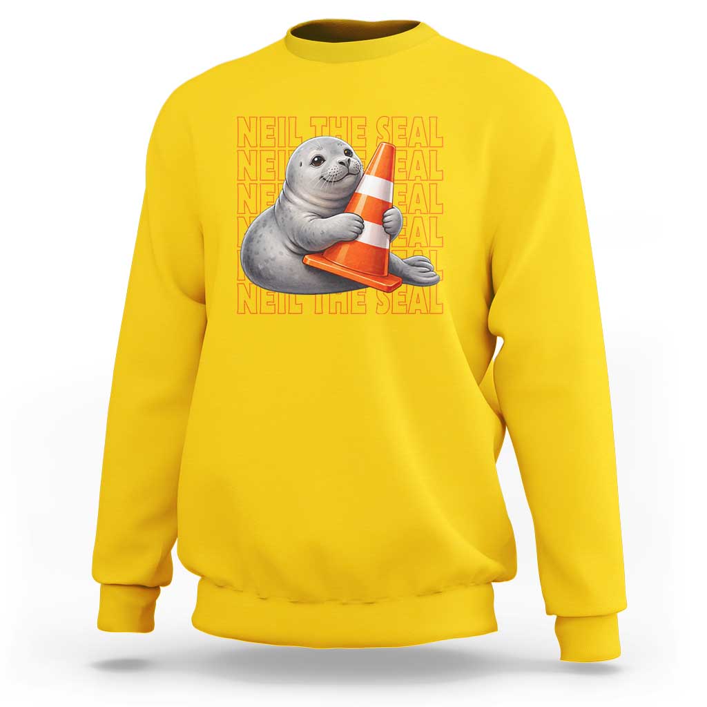 Neil The Seal Groovy Sweatshirt Retro Vintage Cute Seal Lover Graphic