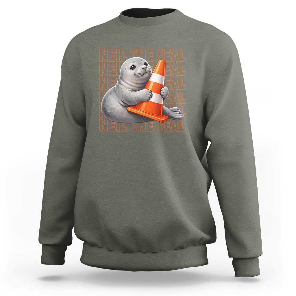 Neil The Seal Groovy Sweatshirt Retro Vintage Cute Seal Lover Graphic
