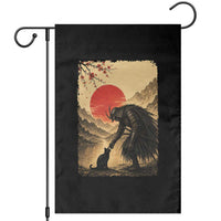 Vintage Japanese Art Samurai Warrior Black Cat Garden Flag Ukiyoe Style Boop Meme