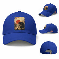 Vintage Japanese Art Samurai Warrior Black Cat Baseball Cap Ukiyoe Style Boop Meme