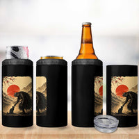 Vintage Japanese Art Samurai Warrior Black Cat 4 in 1 Can Cooler Tumbler Ukiyoe Style Boop Meme