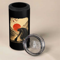 Vintage Japanese Art Samurai Warrior Black Cat 4 in 1 Can Cooler Tumbler Ukiyoe Style Boop Meme