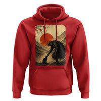 Vintage Japanese Art Samurai Warrior Black Cat Hoodie Ukiyoe Style Boop Meme