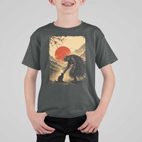 Vintage Japanese Art Samurai Warrior Black Cat T Shirt For Kid Ukiyoe Style Boop Meme