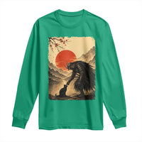 Vintage Japanese Art Samurai Warrior Black Cat Long Sleeve Shirt Ukiyoe Style Boop Meme