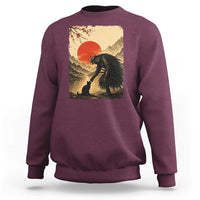 Vintage Japanese Art Samurai Warrior Black Cat Sweatshirt Ukiyoe Style Boop Meme