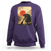 Vintage Japanese Art Samurai Warrior Black Cat Sweatshirt Ukiyoe Style Boop Meme