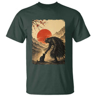 Vintage Japanese Art Samurai Warrior Black Cat T Shirt Ukiyoe Style Boop Meme