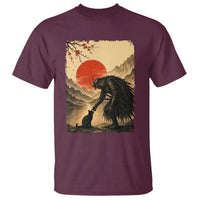 Vintage Japanese Art Samurai Warrior Black Cat T Shirt Ukiyoe Style Boop Meme